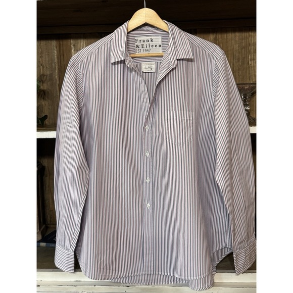 Frank & Eileen Eileen Cotton Button Up Size Large Striped